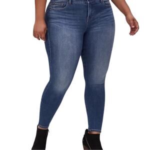 Torrid Bombshell Skinny Jeans Hi Rise Ankle Medium Blue Wash Size 24R Plus